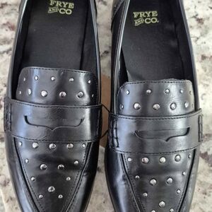 FRYE AND CO. Black Studded Women's Loafers NWT  Sz 8.5